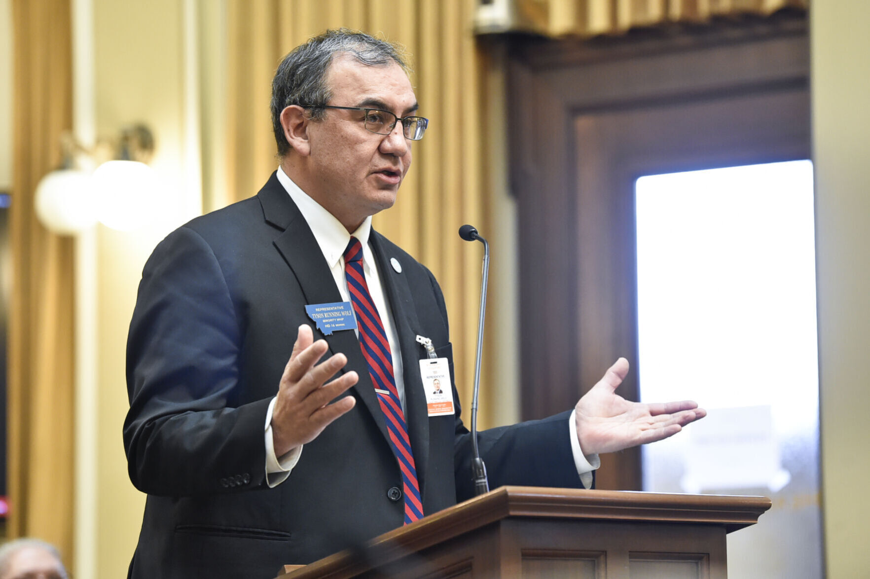 Rep. Tyson Running Wolf, D-Browning, introduces HB18